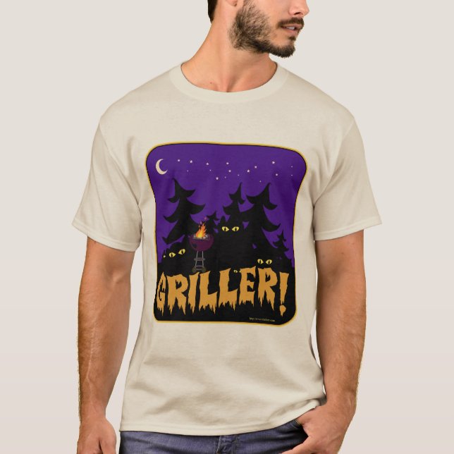 Camiseta Funny Griller BBQ Horror tema Personalizado Diseño (Anverso)