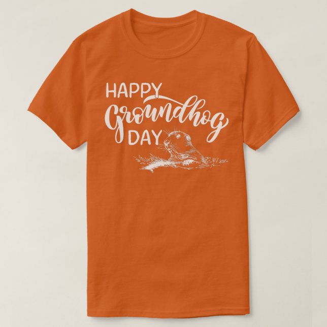 Camiseta Funny Groundhog Day Is My Birthday, Happy groundho (Diseño del anverso)