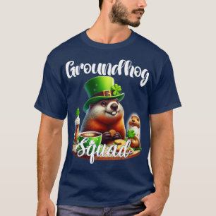 Camiseta Funny Groundhog Squad Happy Groundhog St Patricks