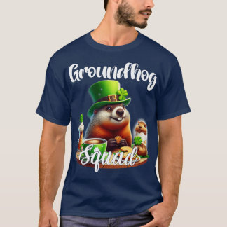 Camiseta Funny Groundhog Squad Happy Groundhog St Patricks