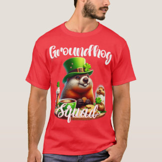 Camiseta Funny Groundhog Squad Happy Groundhog St Patricks