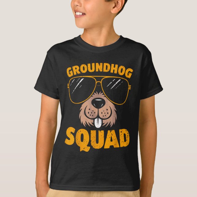 Camiseta Funny Groundhog Squad Present Happy Groundhog Day  (Anverso)