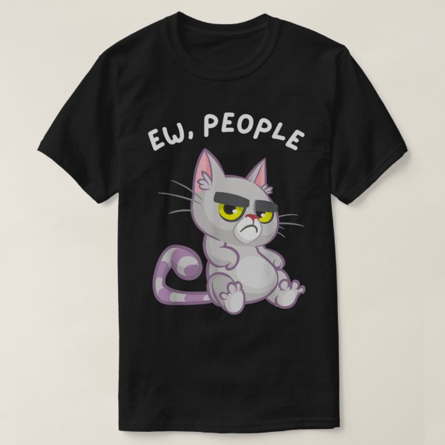 Camiseta Funny Grumpy Cat Anti Social Design (Diseño del anverso)