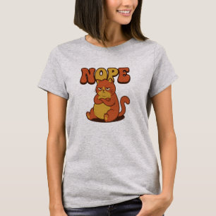 Camiseta Funny Grumpy Cat "NOPE" T-Shirt - Retro 70s Style