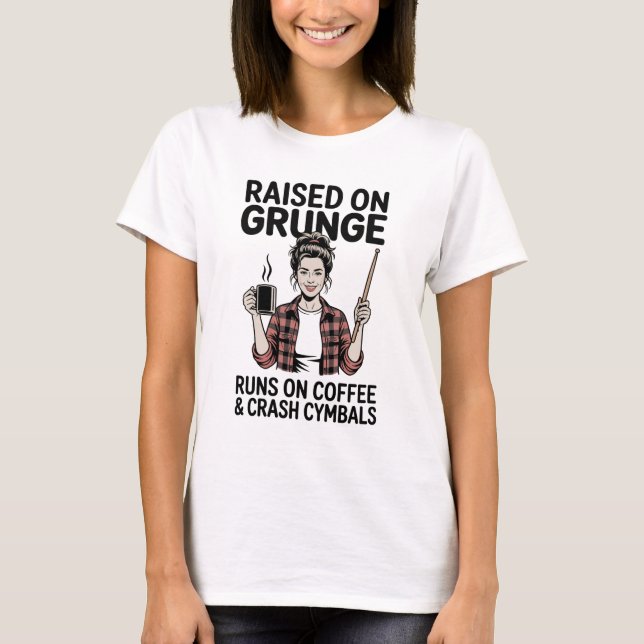 Camiseta Funny Grunge Coffee & Crash Cymbal Shirts for Mom (Anverso)
