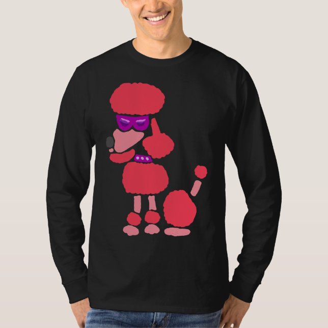 Camiseta Funny Guay Pink Poodle Dog Art (Anverso)