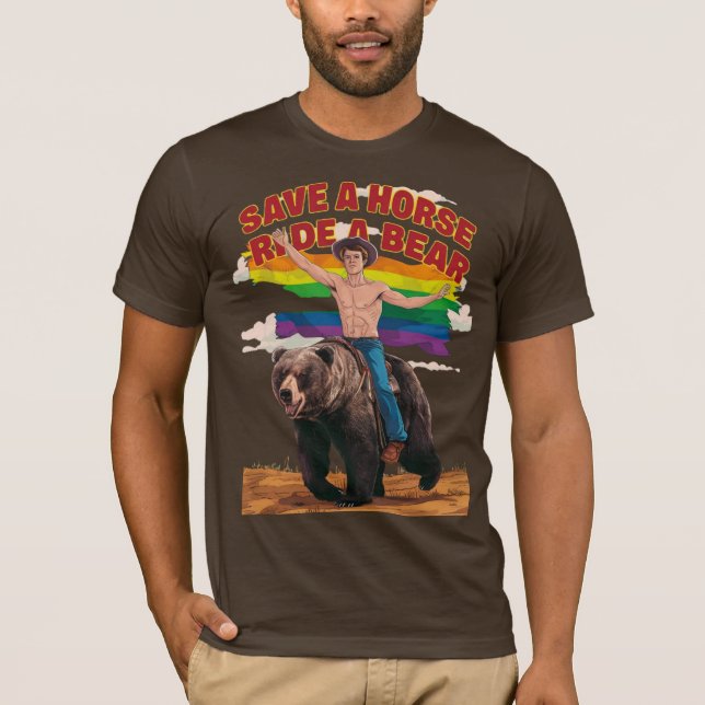 Camiseta Funny Guay salva un paseo a caballo con orgullo ga (Anverso)