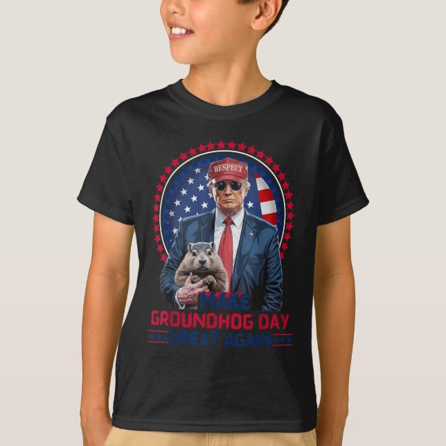 Camiseta Funny Guay Trump Groundhog hace genial el Día de l (Anverso)