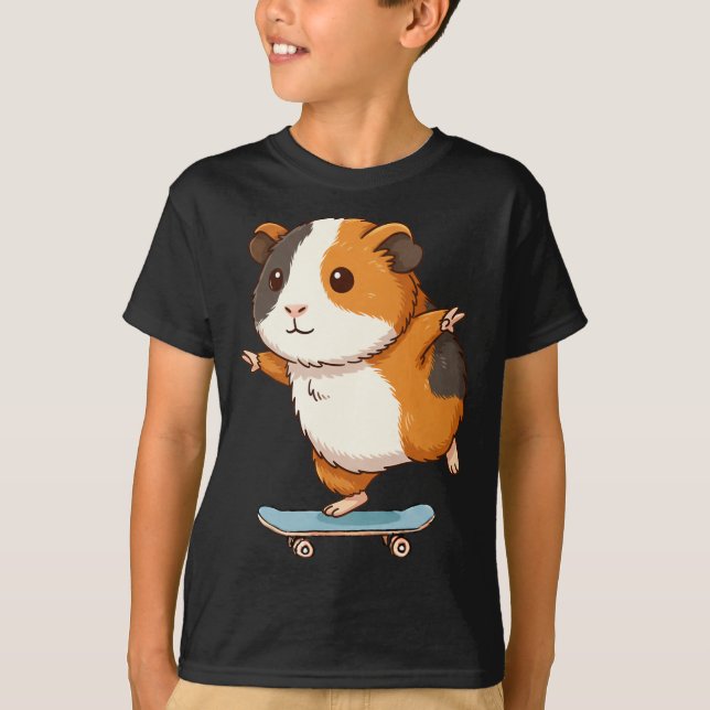 Camiseta Funny Guinea G Skater Skateboard Ballerina Zoo Boy (Anverso)