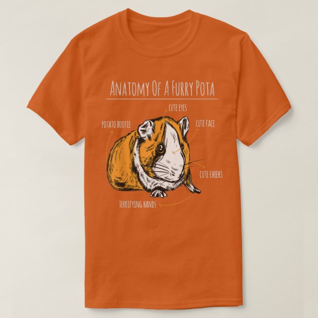 Camiseta Funny Guinea Pig Anatomy Furry Potato Rodents Love (Diseño del anverso)