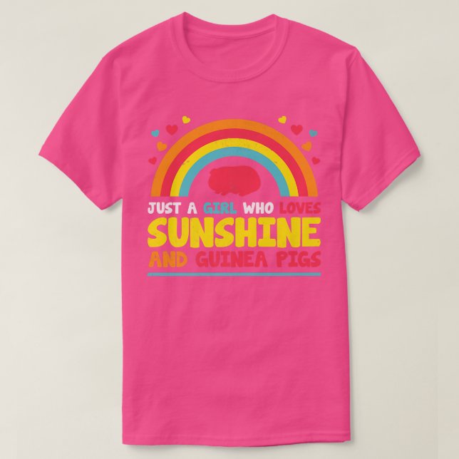 Camiseta Funny Guinea Pig and Sunshine Lover Women Girls Ki (Diseño del anverso)