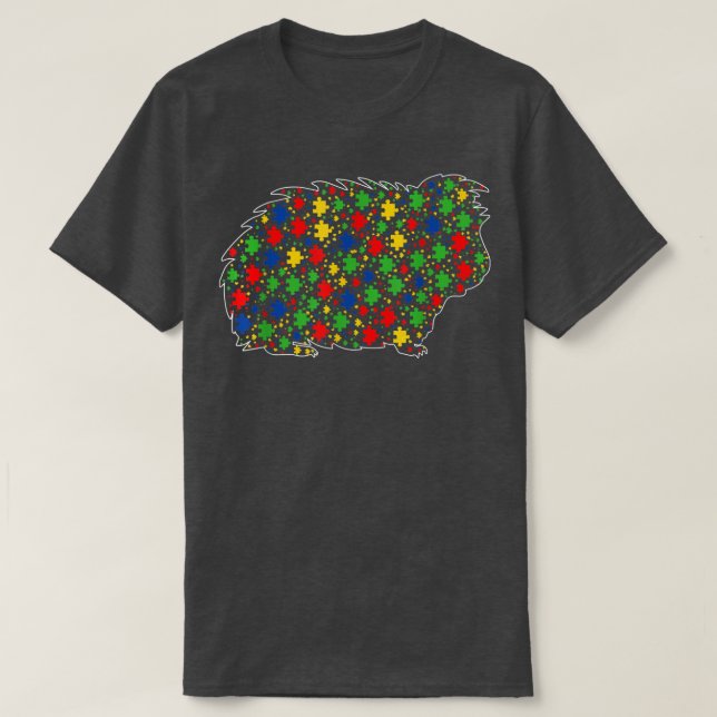Camiseta Funny Guinea pig Animals Puzzle Pieces Autism Awar (Diseño del anverso)