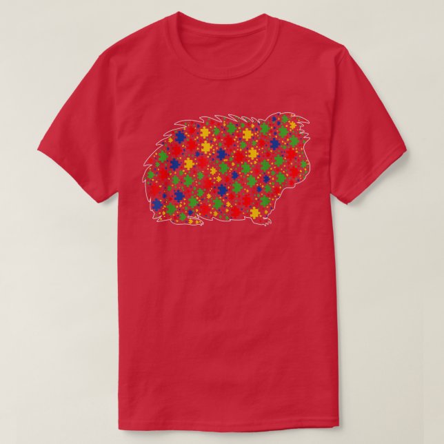 Camiseta Funny Guinea Pig Animals Puzzle Pieces Autism Awar (Diseño del anverso)