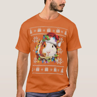 Camiseta Funny Guinea Pig Christmas Reindeer Christmas Ligh