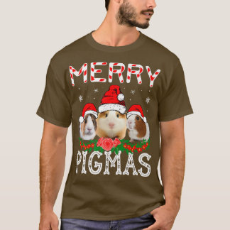 Camiseta Funny Guinea Pig Christmas Santa Hats Guinea Pig L