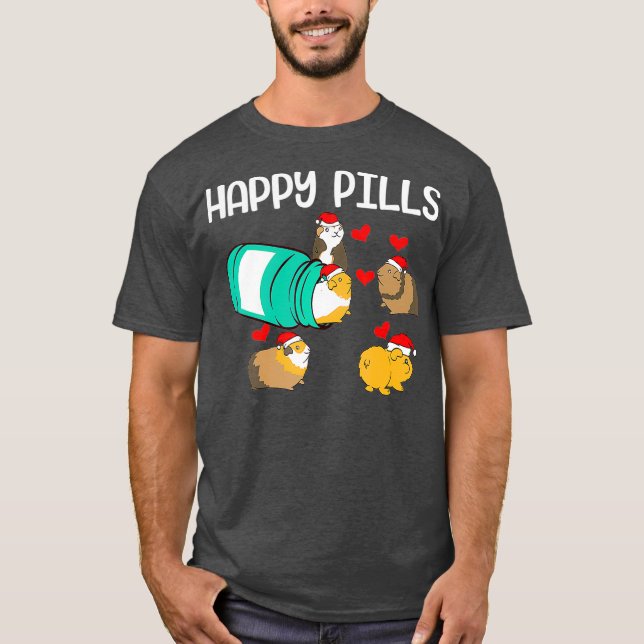Camiseta Funny guinea pig Happy Pills pet gift (Anverso)