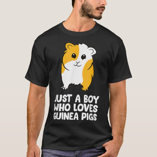 Camiseta Funny Guinea Pig Just a Boy Who Loves Guinea Pigs  (Anverso)
