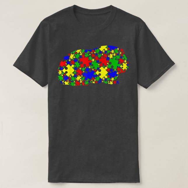 Camiseta Funny Guinea pig Puzzle Animals Lover Autism Aware (Diseño del anverso)