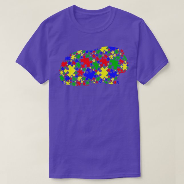 Camiseta Funny Guinea pig Puzzle Animals Lover Autism Aware (Diseño del anverso)