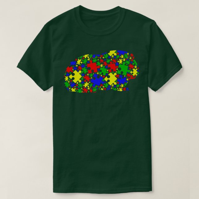 Camiseta Funny Guinea pig Puzzle Animals Lover Autism Aware (Diseño del anverso)