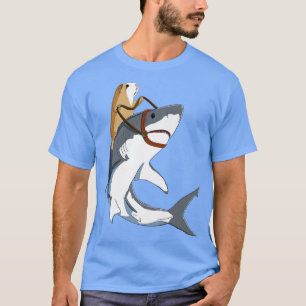 Camiseta Funny Guinea Pig Riding Shark 