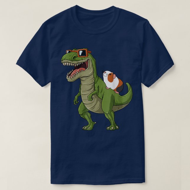 Camiseta Funny Guinea Pig Riding T Rex Dinosaur Hamster Gui (Diseño del anverso)