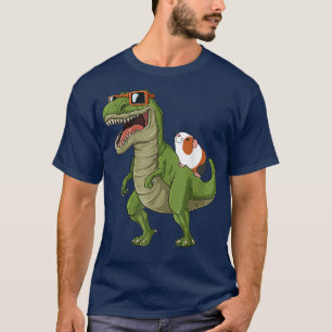 Camiseta Funny Guinea Pig Riding T Rex Dinosaur Hamster Gui
