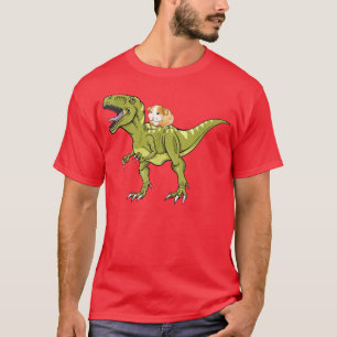 Camiseta Funny Guinea Pig Riding T Rex Dinosaur T-Shirt