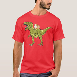 Camiseta Funny Guinea Pig Riding T Rex Dinosaur T-Shirt