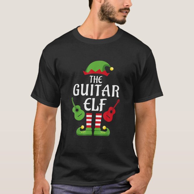 Camiseta Funny Guitar Elf Family Mating Group Guitarist C (Anverso)