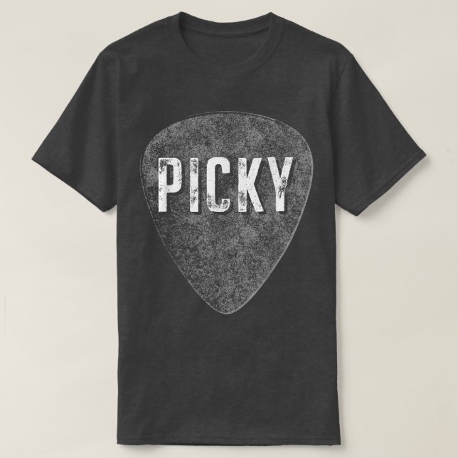 Camiseta Funny Guitar Picky Vintage Music  (Diseño del anverso)