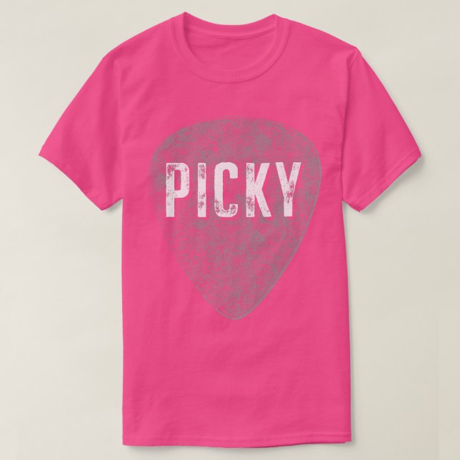 Camiseta Funny Guitar Picky Vintage Music  (Diseño del anverso)