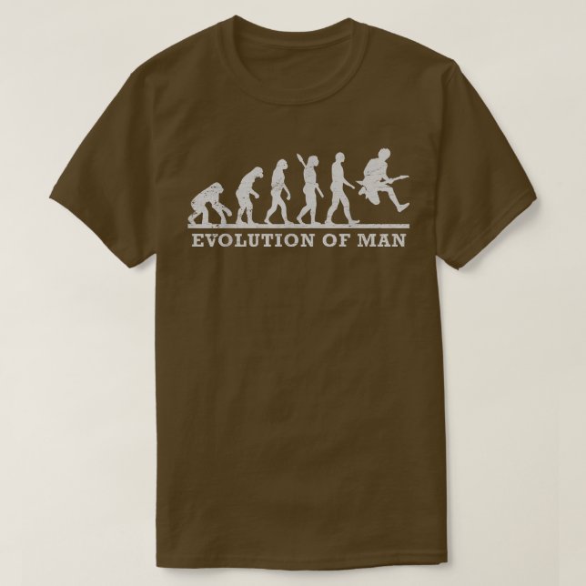 Camiseta Funny Guitarist Guitar Evolution Man 864 (Diseño del anverso)