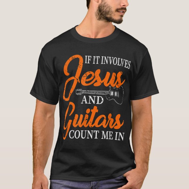 Camiseta Funny Guitarista Cristiano Guitarra Religiosa Juga (Anverso)