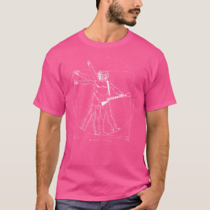 Camiseta Funny guitarrista Da Vinci Vitruvian Man Musicia