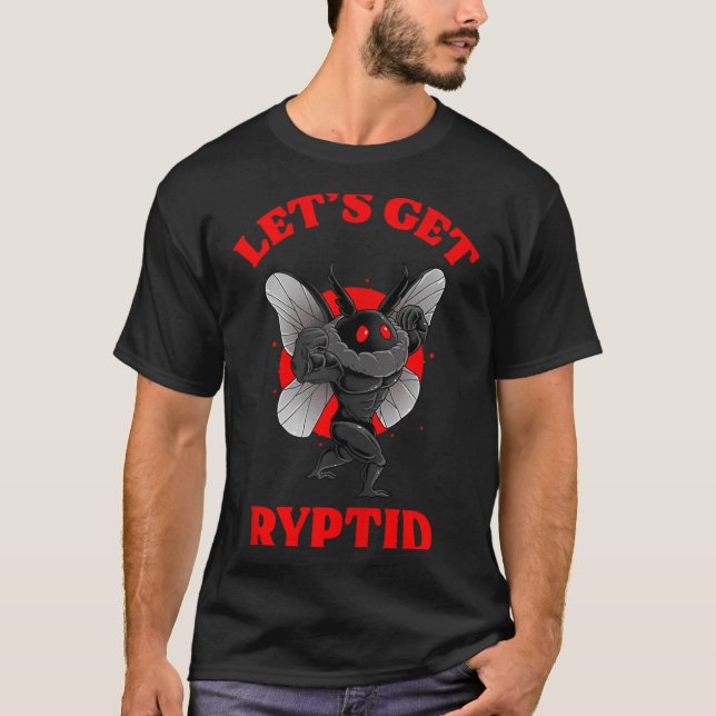 Camiseta Funny Gym Mothman Shirt Cryptid Let's Get Ryptid G (Anverso)
