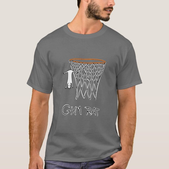 Camiseta Funny Gym Rat Basketball Hoop (Anverso)