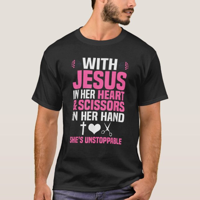 Camiseta Funny Hairdresser diseña Chicas Mujeres Cristianas (Anverso)