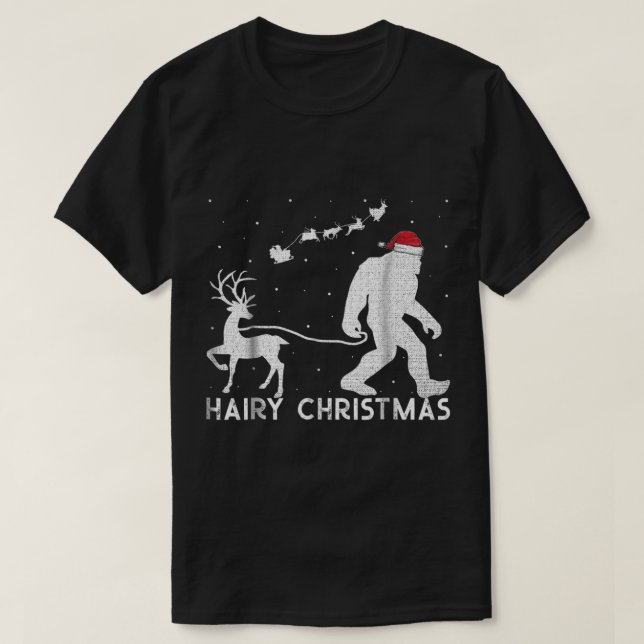 Camiseta Funny Hairy Christmas Bigfoot Design (Diseño del anverso)