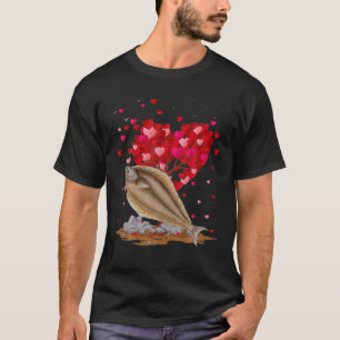 Camiseta Funny Halibut Fish Lover Forma Corazón Halibut Val