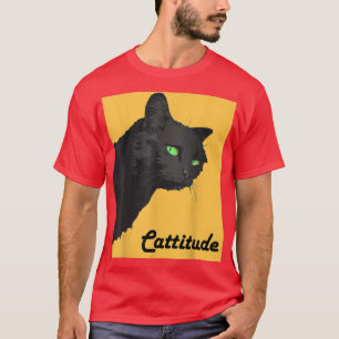 Camiseta Funny Halloween Black Cat Cattitude Scary Black C