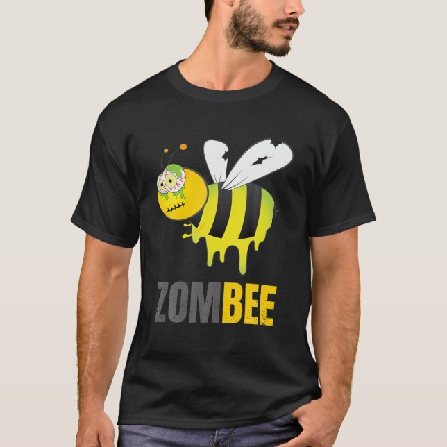 Camiseta Funny Halloween Bumble Bee Zombee Zombie Gráfico C (Anverso)