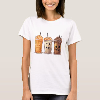 Camiseta Funny Halloween Calabaza Spice Latte Café Cae Wo