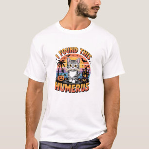 Camiseta Funny Halloween Cat Pun Skeleton Chiste de humor d