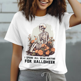 Camiseta Funny Halloween cita a camiseta, Skeleton Hallowee