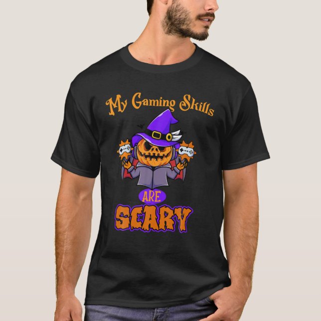 Camiseta Funny Halloween Controller Video Game Gaming Skill (Anverso)