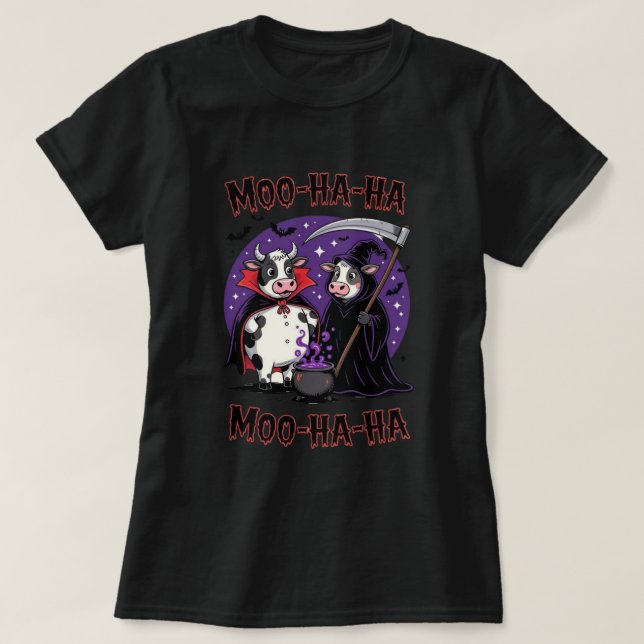 Camiseta Funny Halloween Cow Vampire and Reaper Tee (Diseño del anverso)