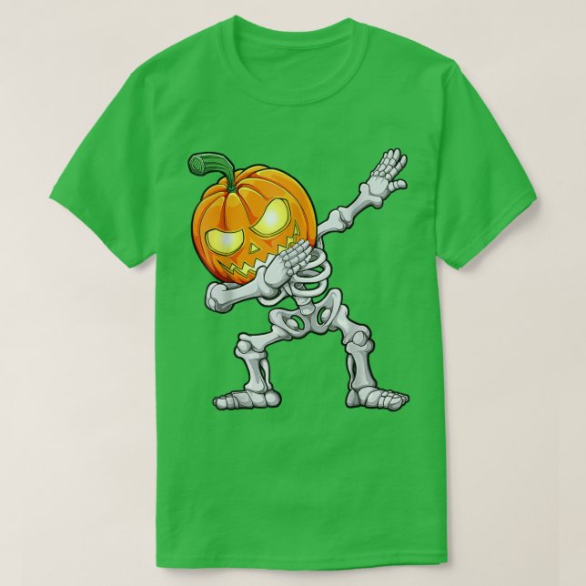 Camiseta Funny Halloween Dabbing Skeleton Scary Pumpkin Jac (Diseño del anverso)
