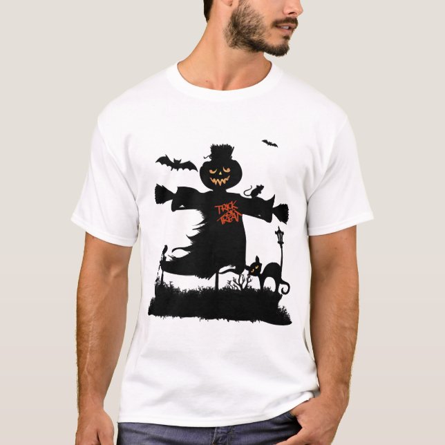Camiseta Funny halloween design with scarecrow (Anverso)