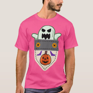 Camiseta Funny Halloween Fantasma Bolsillo Boo Spooky Bats